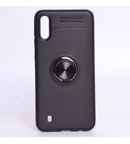 Samsung Galaxy M10 Kılıf Yüzüklü Magnetli Ravel Case (Siyah)