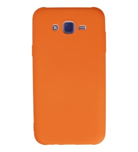 Galaxy J7 Kılıf Nano içi Kadife Silikon - Turuncu
