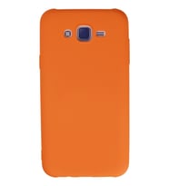 Galaxy J7 Kılıf Nano içi Kadife Silikon - Turuncu