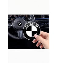 BMW SİYAH BEYAZ Logo Araba Direksiyon Amblem DAMLA sticker 4,5 CM 45 mm 1 adet