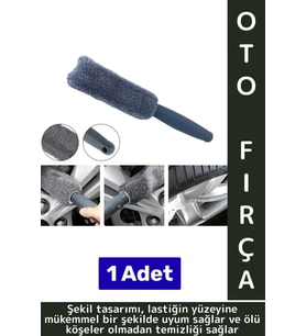 Ergonomik Yüksek Kaliteli Elastik Kolay Temizlenir Mikrofiber Otomobil Lastik Jant Temizleme Fırçası