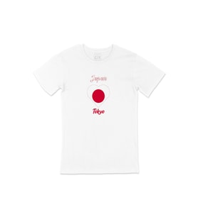 Tokyo Japonya Bayraklı Kalpli Tişört (Beyaz)
