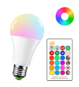 Uzaktan Kumandalı RGB Led Ampul 9Watt E27 Tasarruflu Dimmerli Led Lamba 16 Ton Işık