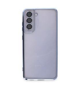 Samsung Galaxy S21 Fe Kılıf Kamera Korumalı Lensli Silikon - Açık Mavi