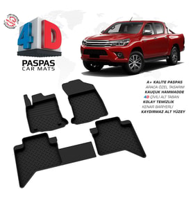 Toyota Hilux 8 4D Araca Özel Havuzlu Kauçuk Paspas 2015 ve Üzeri (Karışık)