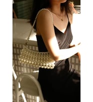 Çıkartılabilir Askılı Clutch Çanta, İnci Çanta (Krem)