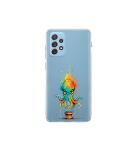 Samsung Galaxy A23 ile uyumlu Splash ahtapot tasarımlı şeffaf silikon kılıf
