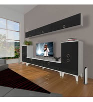 Decoraktiv Eko 9 Mdf Std Gold Tv Ünitesi Tv Sehpası (Siyah - Beyaz)