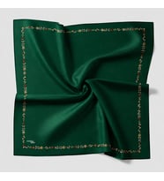 Bonjela Soft Eşarp Minimal Çiçek Desen Zümrüt