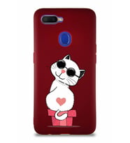 Oppo A5S Soft Premier Kapak Coolcat Tasarımlı Silikon Kılıf - Mürdüm (Şeffaf)