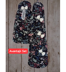 ENROSE Bahar Dalı Avantajlı Düzenleyici Set (İçerik: 3 Gözlü Çok Amaçlı Duvar Cebi + Poşetlik)