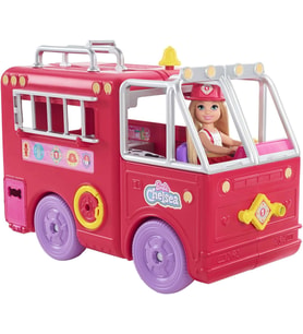 Barbie Chelsea İtfaiye Aracı Oyun Seti, Chelsea (15 Cm), Itfaiye Aracı, 15'Ten Fazla Aksesuar, Çıkar (Çok Renkli)