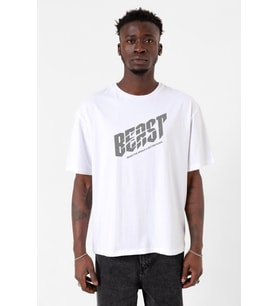 Mr Beast Make The World Beyaz Erkek Oversize Tshirt