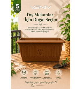 Dekoratif Antik İç Dış Mekan Saksısı 5 Litre 1 Adet