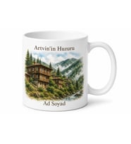 Artvin Ahşap Evler Temalı Kupa Bardak Hediye Özel Tasarım Baskılı Kupa