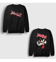 Presmono Unisex Siyah British V2 Judas Priest Sırt Baskılı Sweatshirt 516183tt