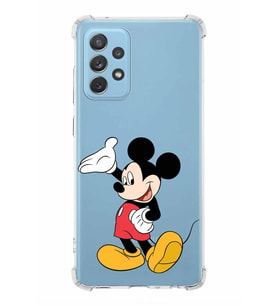 Samsung Galaxy A72  Köşe Korumalı Antişok Kapak Mickey Mouse Tasarımlı Şeffaf  Kılıf