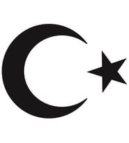 Türk Bayrağı, Ay Yıldız Araba Oto Sticker Siyah 30x22,5 cm
