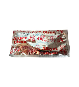 Tek Kullanımlık Islak Mendil Paket - Afiyet Olsun Yazılı Baskılı Poşet / 1000 Adet / Koli