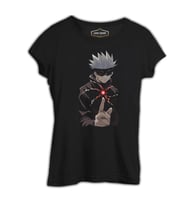 Naruto Gojo Saturo Siyah Kadın Tshirt