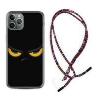 Apple iPhone 11 12 13 14 Pro Max Kılıf Boyun Asklı Rasta Silikon Black Eyes 1644