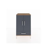 Hyperion Komodin 3 Raflı Tek Çekmeceli 2 Kapaklı 60x44x96 Çam-Antrasit