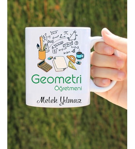 geometri öğretmeni özel tasarım kupa bardak