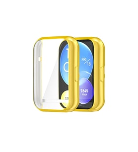 Huawei Watch Fit 2 Uyumlu Zore Watch Gard 02 Koruyucu Silikon (Gold)