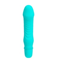 10 Titreşim Modlu Realistik Başlıklı Mini Silikon Vibratör - Stev (Turkuaz)