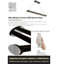 Mira Silver Lineer LED Sarkıt Avize – Kumandalı Dim Edilebilir – Aşağı Işık