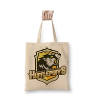 Hufflepuff Beyaz Bez Çanta Uzun Saplı Alışveriş Çantası Plaj Çantası