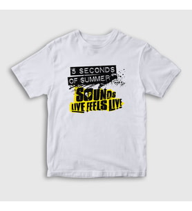 Presmono Unisex Çocuk Beyaz Good 5 Seconds Of Summer T-Shirt 78819tt