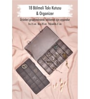 18 Bölmeli Takı Kutusu & Çok Amaçlı Kutu & Organizer (Füme)