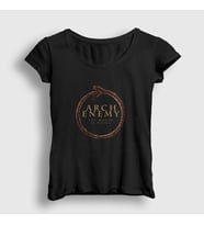 Presmono Kadın Siyah World Arch Enemy T-Shirt 11897tt