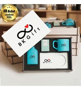 Logonuza Özel 10 Adet Kutulu Ahşap Altlıklı Turkuaz Fincan & Kolonya & & Aromalı Kahve Seti – Ahşap Kutulu Kurumsal Hediye Seti