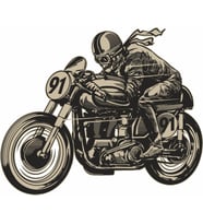 Sticker Usta Retro Motosiklet Sticker 00374 Renkli 20x16 Cm