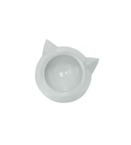 Plastik Tekli Kedi Mama ve Su Kabı - Beyaz
