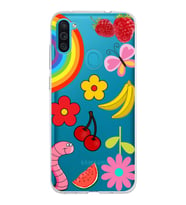 PrintiFy Samsung Galaxy M11 ile Uyumlu 1mm Slim Fit Water Color 5 Baskılı Şeffaf  Kılıf