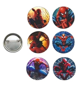 Lisanslı Yaka çanta rozeti SPİDERMAN 6LI