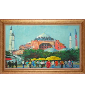 ALTIN ÇERÇEVELİ PASPARTULU TABLO CR1627