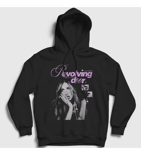 Presmono Unisex Siyah Revolving Door Tate Mcrae Kapüşonlu Sweatshirt 533901tt