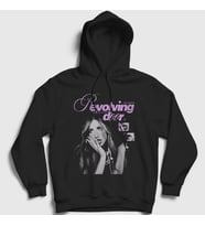 Presmono Unisex Siyah Revolving Door Tate Mcrae Kapüşonlu Sweatshirt 533901tt