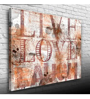 Live Love Poster Yağlıboya Kanvas Tablo 50 x 70