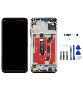 Tkgz P40 Lite Uyumlu Lcd Ekran Dokunmatik -A- KaLite ÇITALI SİYAH + TAMİR SETİ