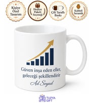 Bankacı İçin Kişiye Özel İsimli Baskılı Kupa Bardak İş Hediyesi