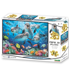 Prime 3D - Sevimli Yunuslar 63 Parça Puzzle 10529