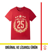 Galatasaray Lisanslı 2025 Şampiyonluk Kırmızı Özel Yetişkin T-Shirt