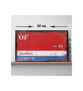 Trabzon Of Sokak Tabelası Vintage Tablo (Çok Renkli)