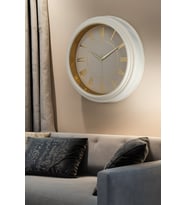 Galaxy Premium Duvar Saati Gold Kasa Krem Çerçeve Roma Rakamlı 45 Cm.