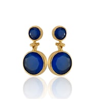 Kadir Jewellery 22 Ayar Altın Kaplama Kadın Taşlı Küpe -El İşçiliği Ve Hipoalerjenik Küpe